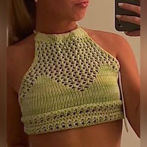 Zara backless crochet halter top